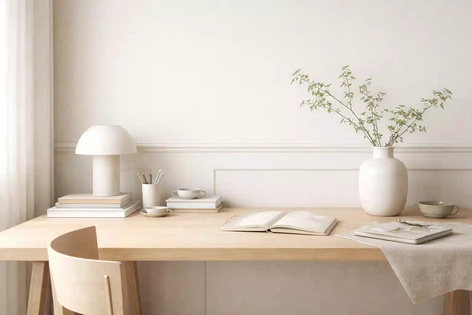 A calm workspace representing clear therapist communication and ethical online visibility